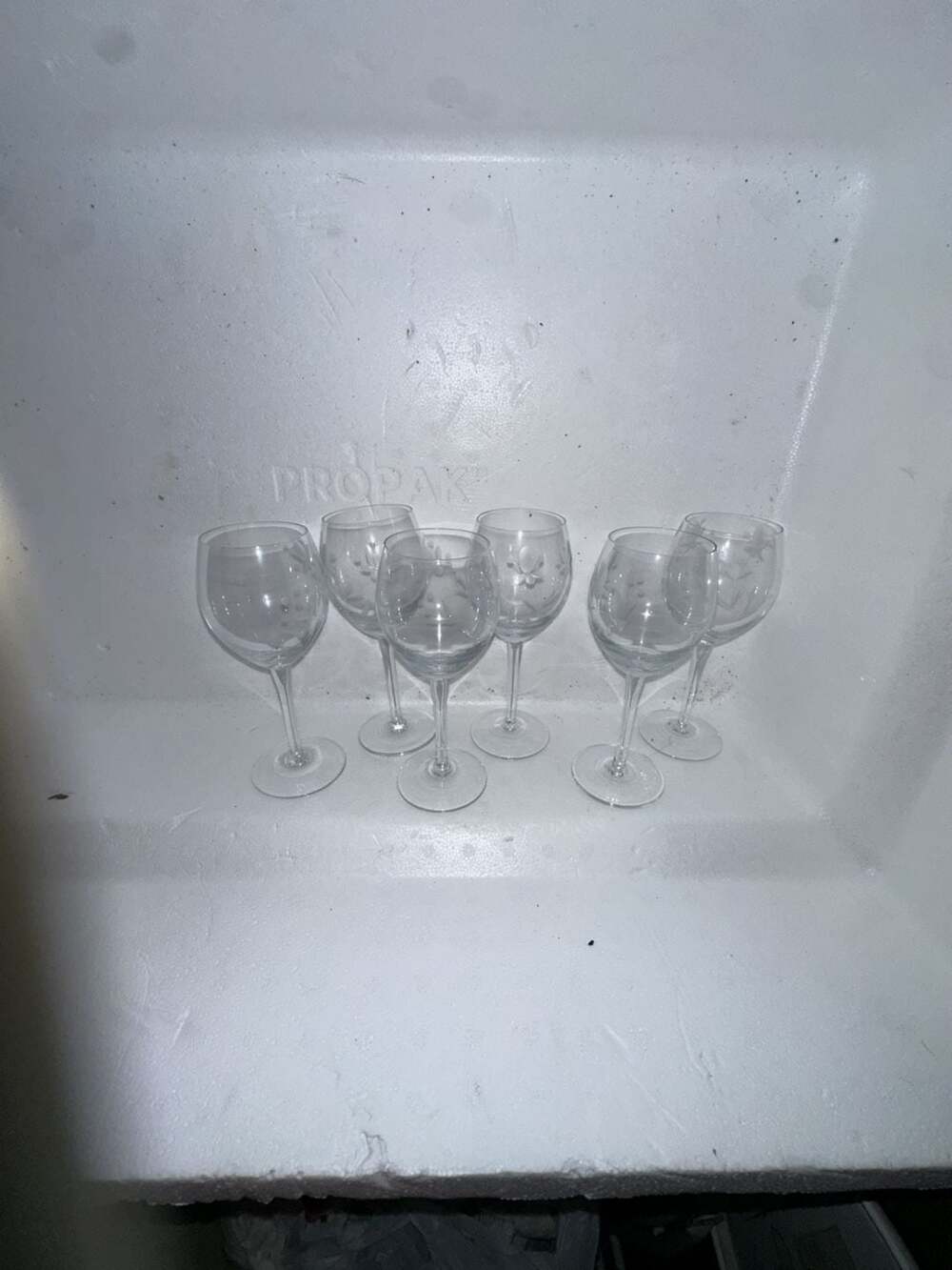 Vintage Etched Glasses - Set of 6 (set #822A)